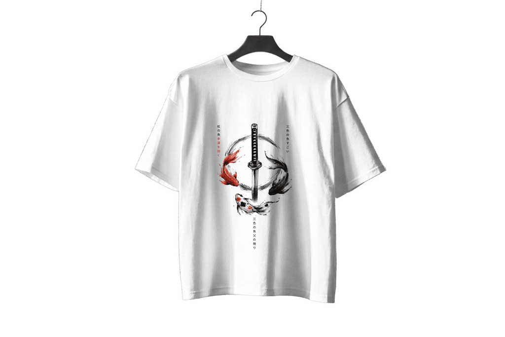 Kagurabachi Fish Oversized T-Shirt - White front view