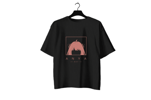 Anya Oversized T-Shirt - Black front view