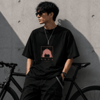Anya Oversized T-Shirt - Black front view