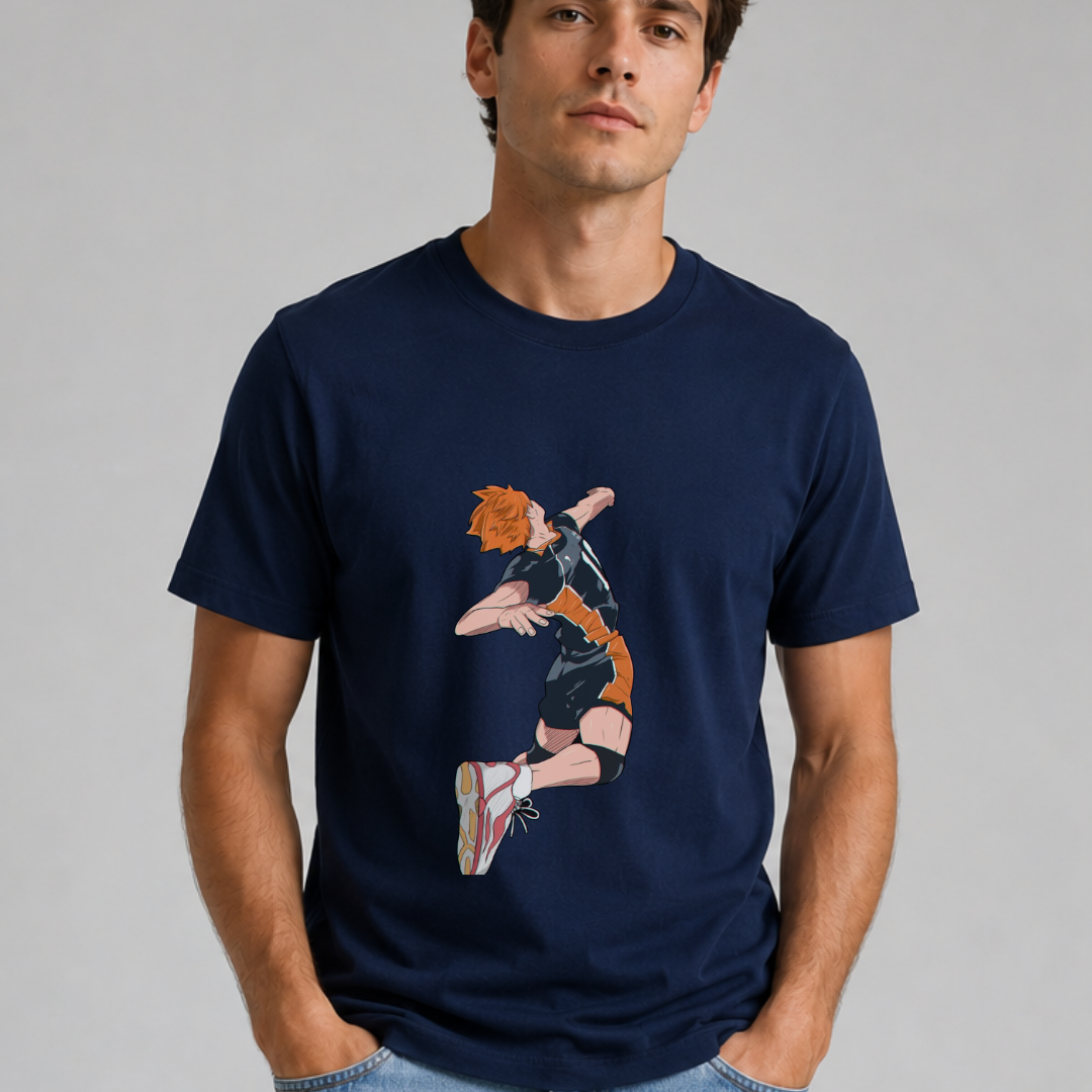 Hinata Spiking Oversized T-Shirt - Black
