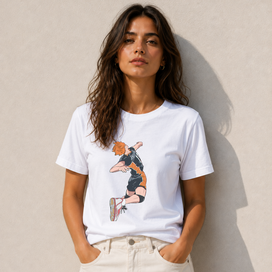 Hinata Spiking Oversized T-Shirt - Black