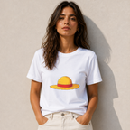 Straw Hat Oversized T-Shirt - Black
