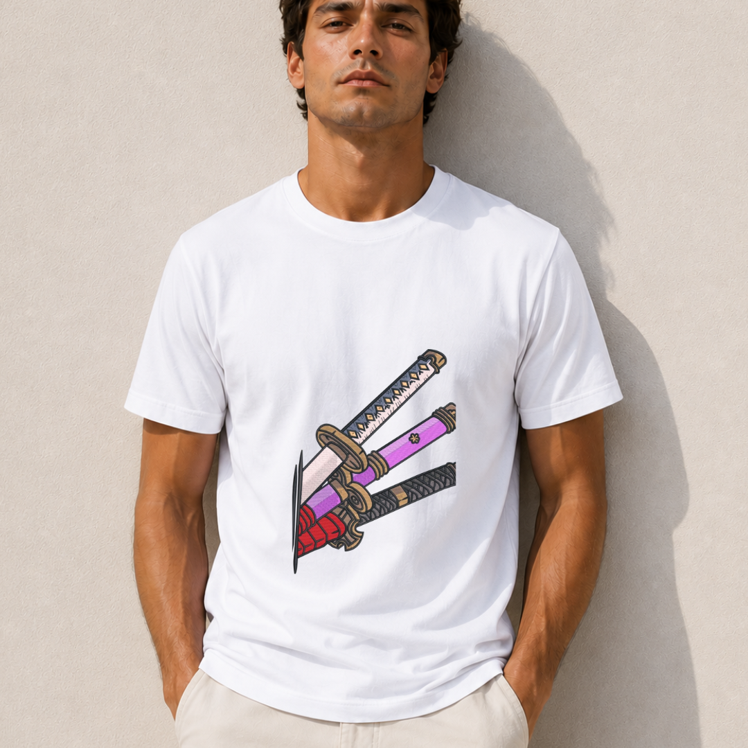 Three Swords Oversized T-Shirt - Black